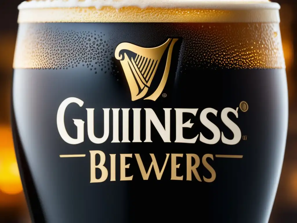 Campañas de marketing: Imagen detallada de la colaboración de Guinness con cervecerías artesanales, resaltando una copa llena de cerveza Guinness