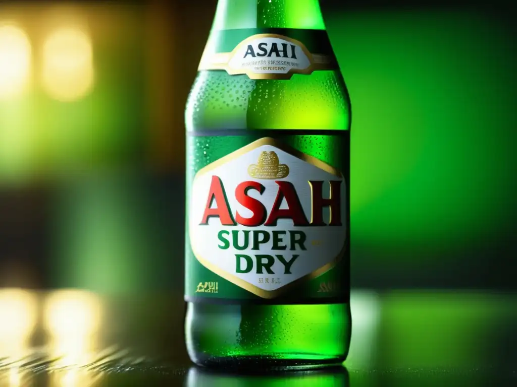 Botella helada de Asahi Super Dry: elegancia, perfección y sabor refrescante