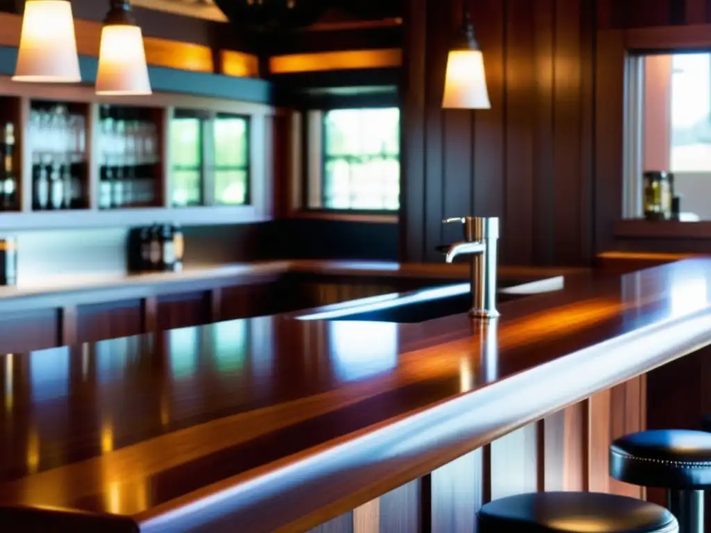 Bar de madera artesanal en Deschutes Brewery, un bar en Portland - Bares en Portland