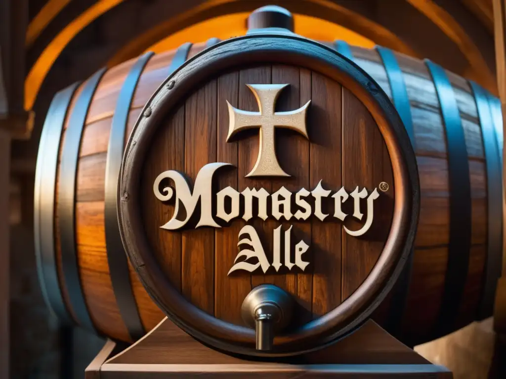 Barril de madera con Trappist Ale en monasterio - La Leyenda del Monje y la Levadura