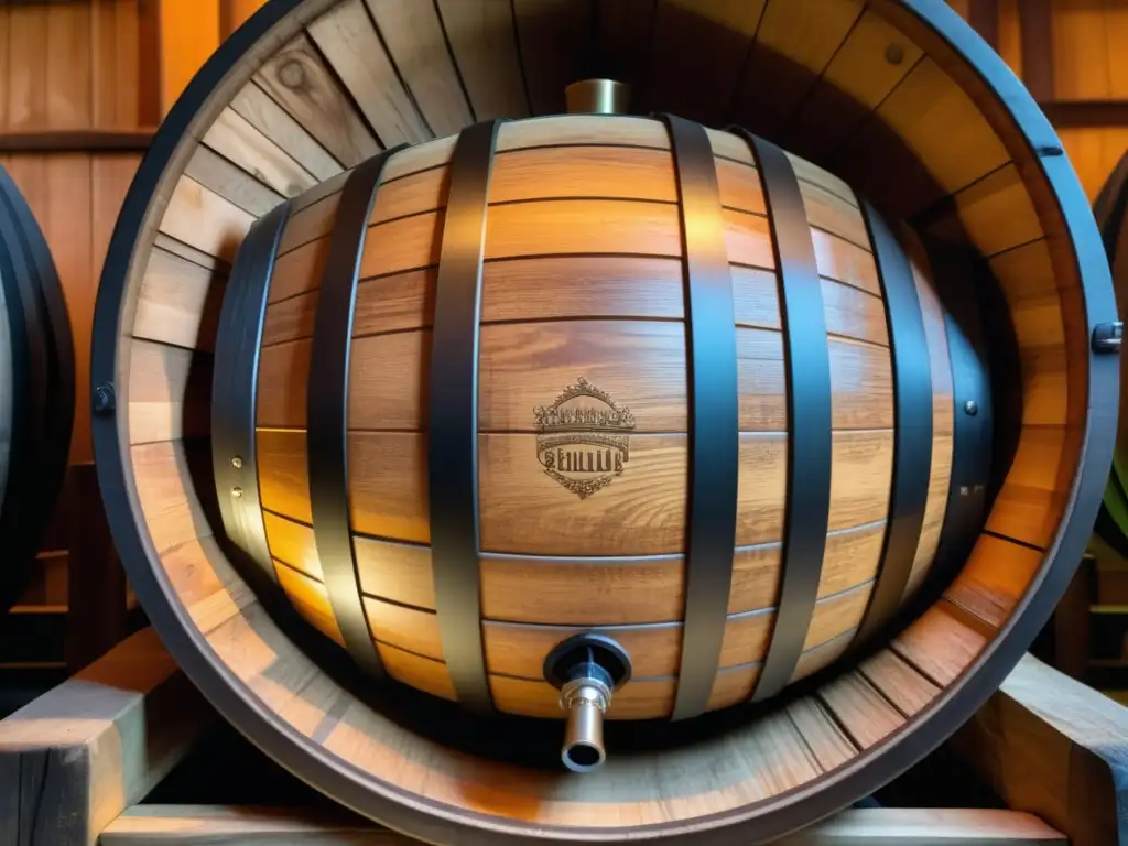 Barrel de lambic en la Cantillon Brewery: detalle y tradición en la cerveza belga