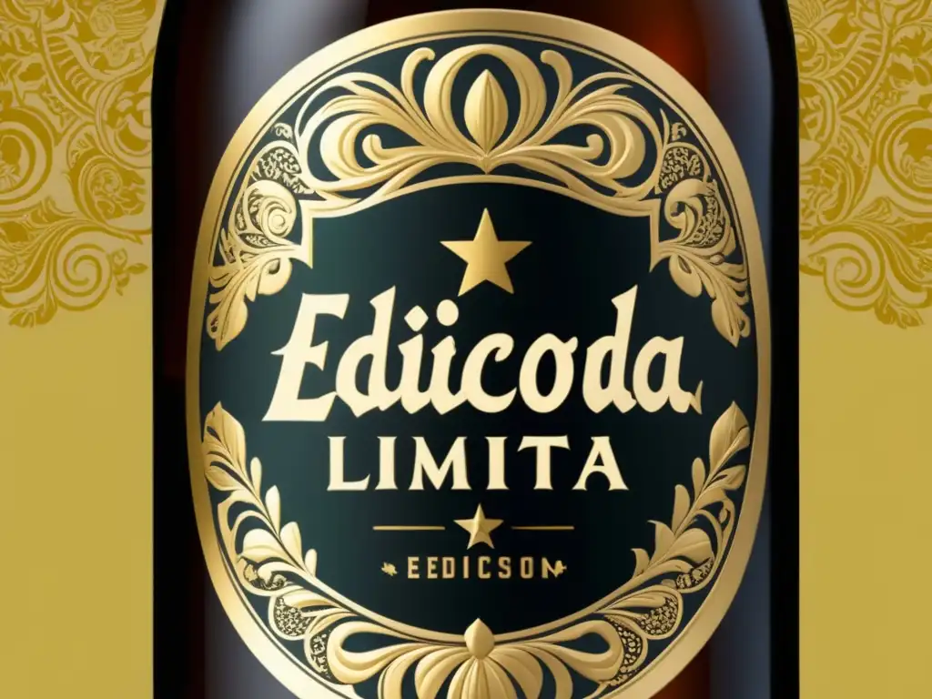 Cerveza Edición Limitada, etiqueta mate con detalles elegantes