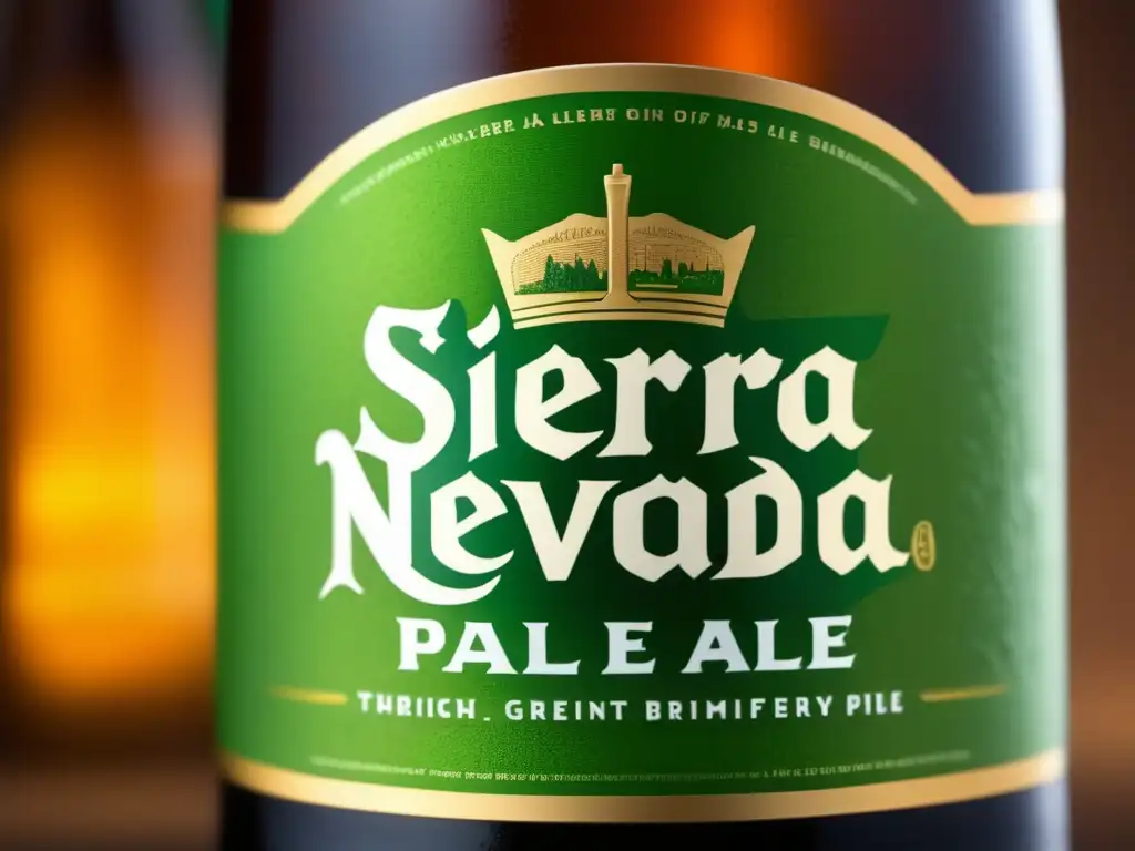 Botella de Sierra Nevada Pale Ale con su icónica etiqueta verde y logotipo de la cervecería