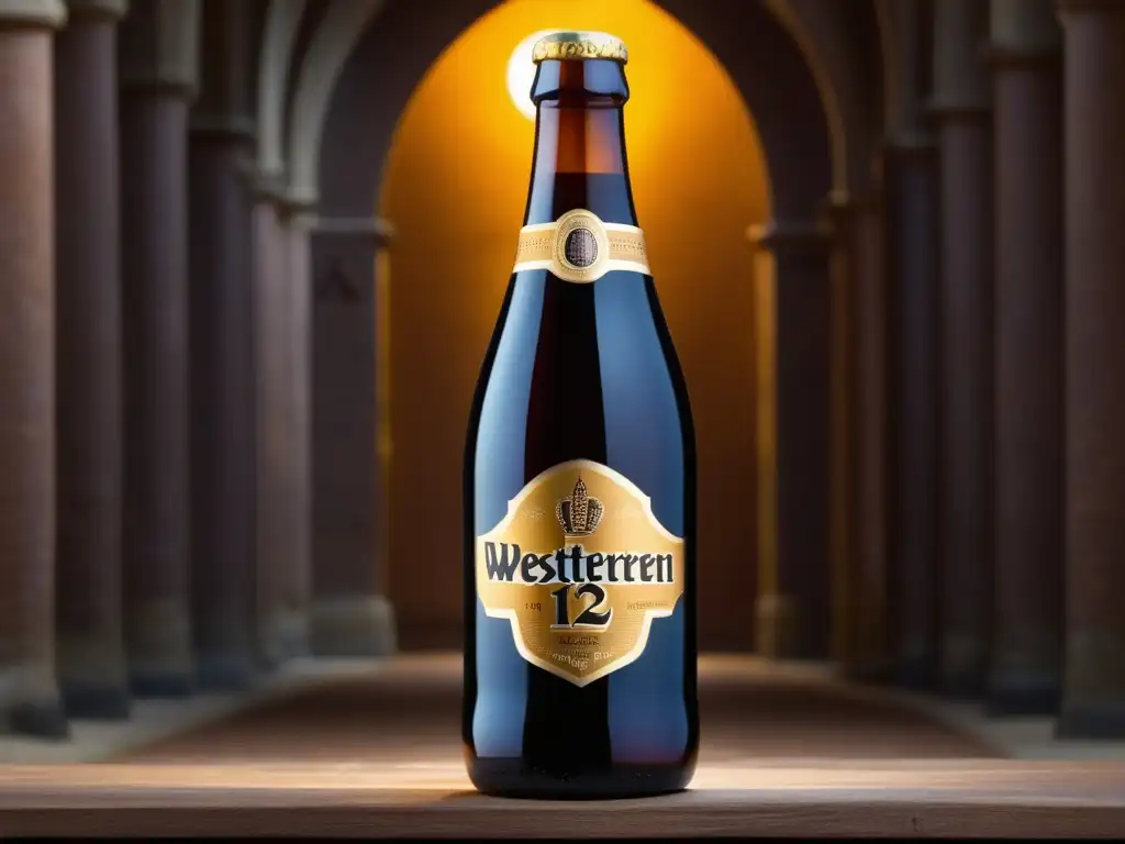 Detallada imagen de la cerveza Trappist Westvleteren 12, con su sello distintivo y color ámbar