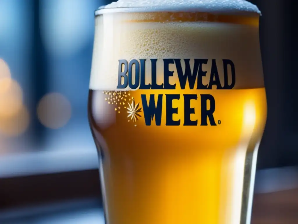 Cerveza Boulevard Wheat Ale con espuma cremosa y burbujas, invitando a disfrutar su belleza y atractivo