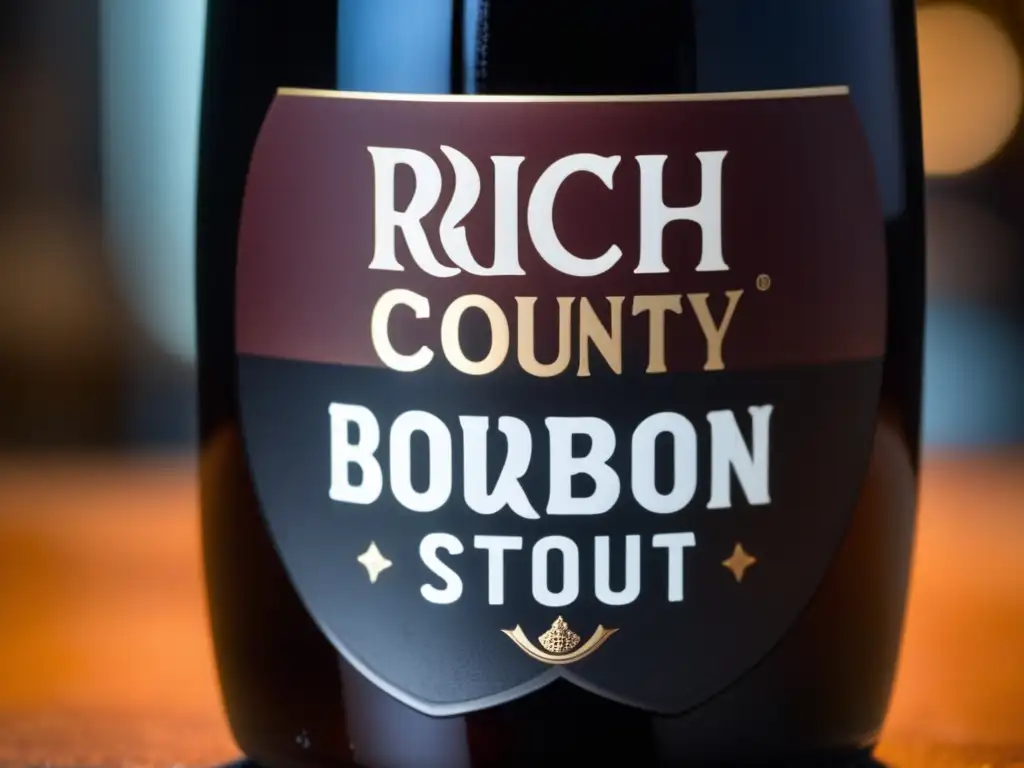 Imagen detallada de Bourbon County Brand Stout, con textura aterciopelada y color caoba intenso