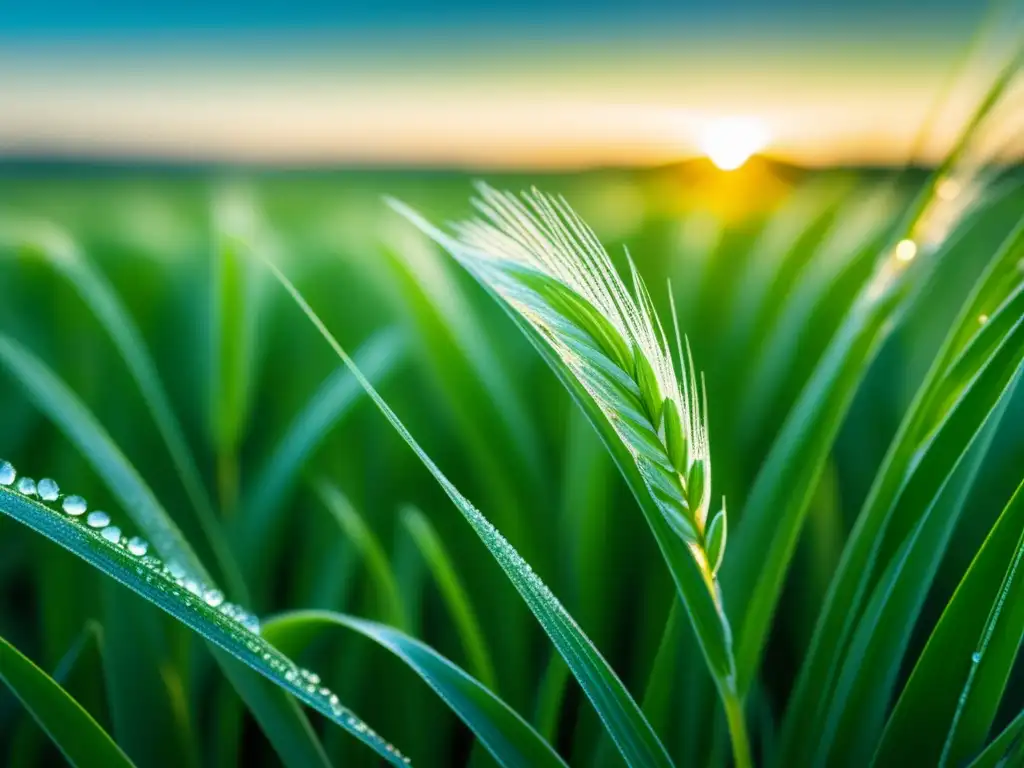 Cervecerías Ecológicas: Campo de cebada cubierto de escarcha bajo la suave luz matutina