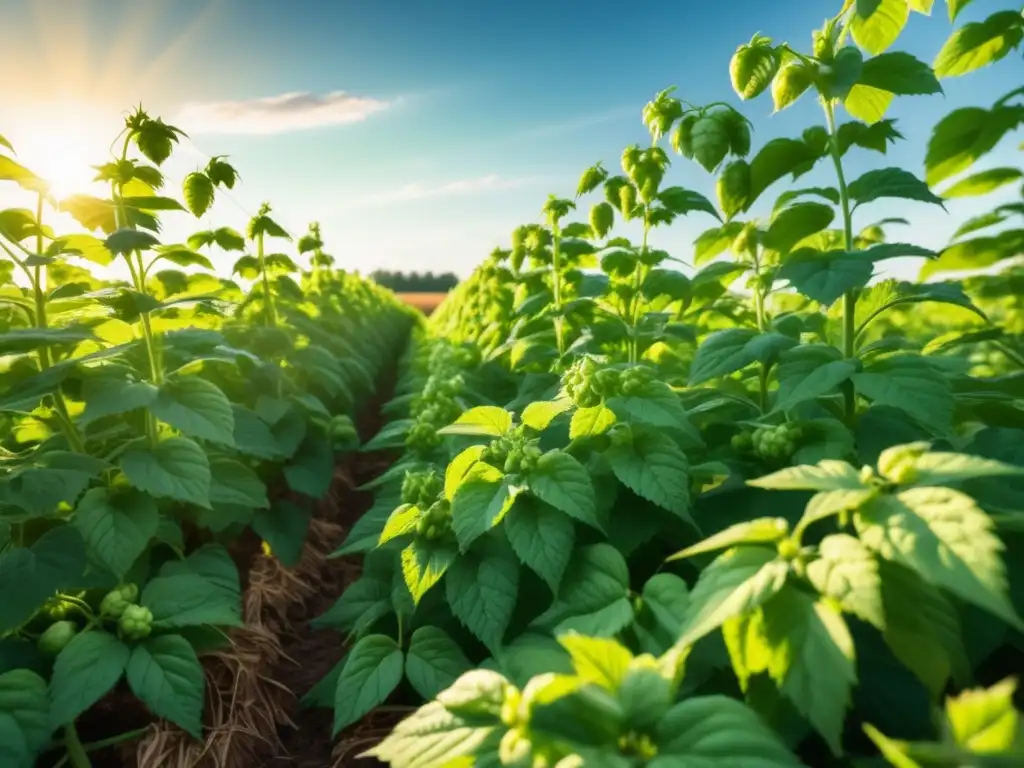 Campo de lúpulo verde sostenible: Hacia un Futuro Sostenible