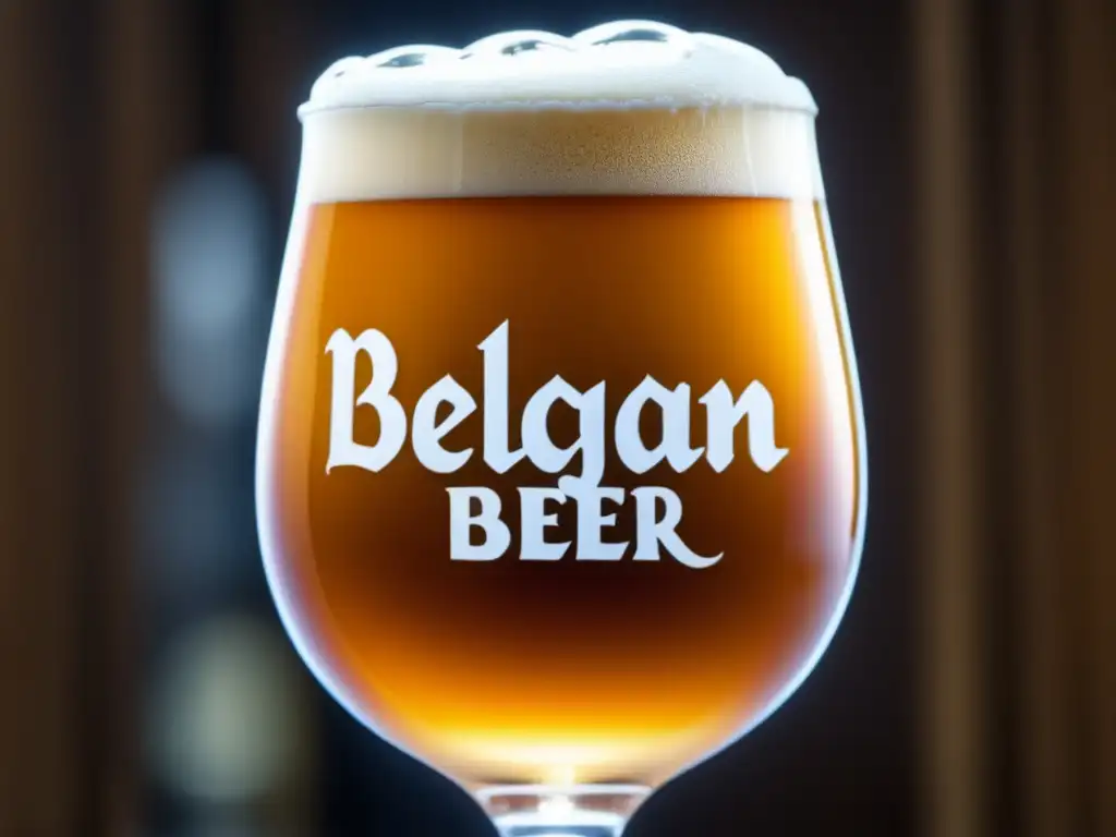 Cerveza artesanal belga con espuma cremosa y grabados en vidrio - microcervecerías Bélgica