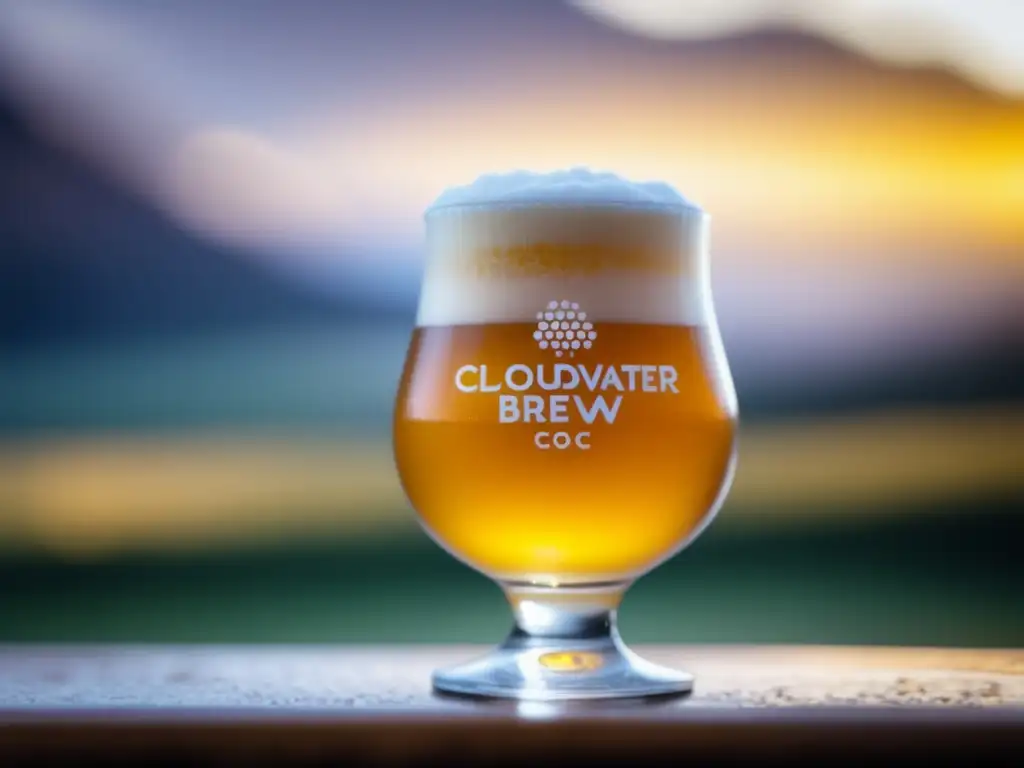 Cerveza artesanal de Cloudwater Brew Co, detalle de espuma y tono dorado