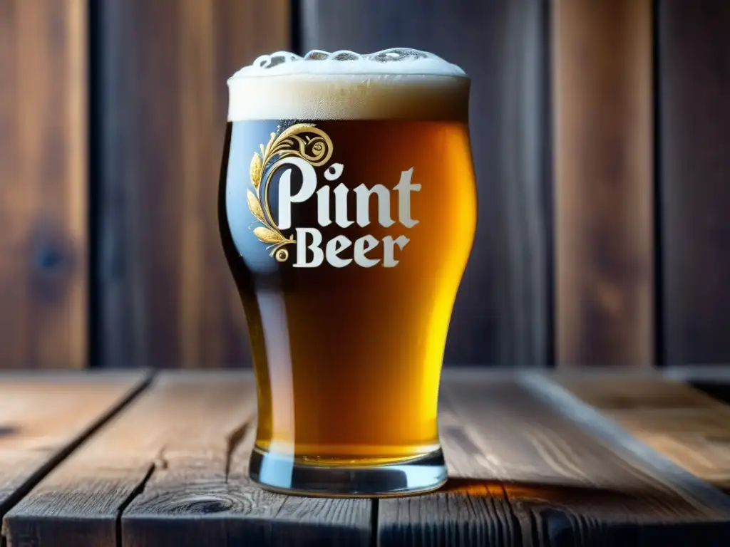 Pint glass with golden craft beer, showcasing freshness, craftsmanship, and traditional charm - Bares en Portland