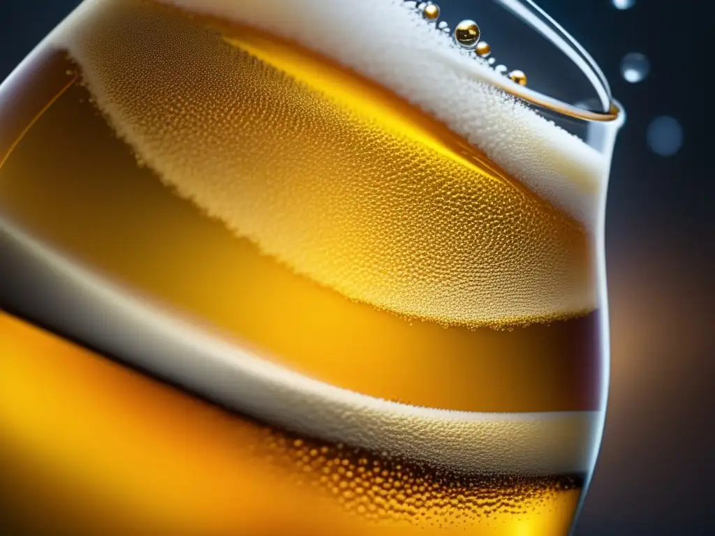 Detalle fascinante del proceso de elaboración de cerveza con certificación cervecera