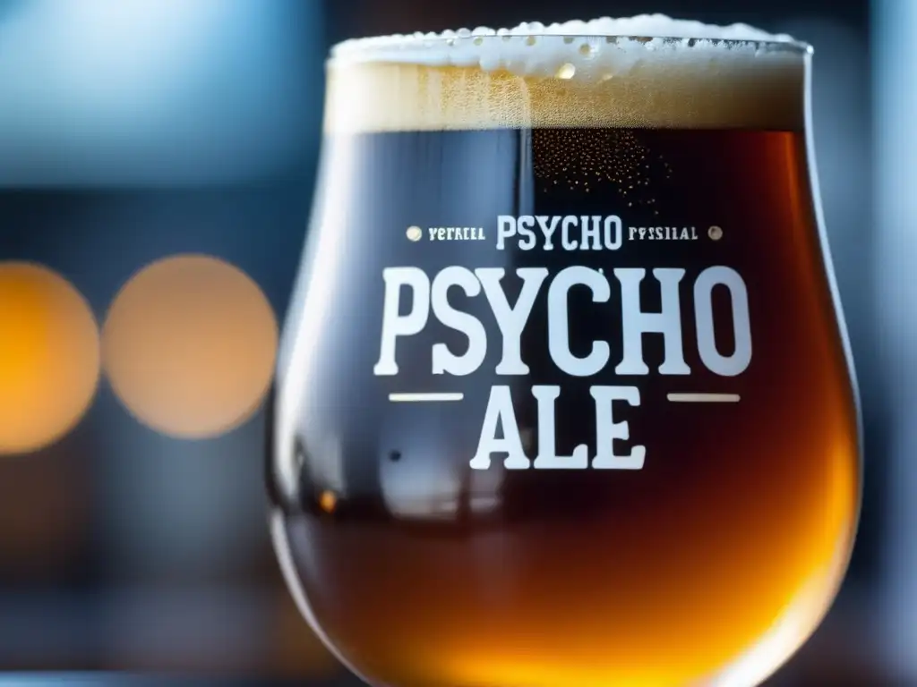 Cerveza Border Psycho Imperial Psycho Ale, IPA con color ámbar y espuma blanca