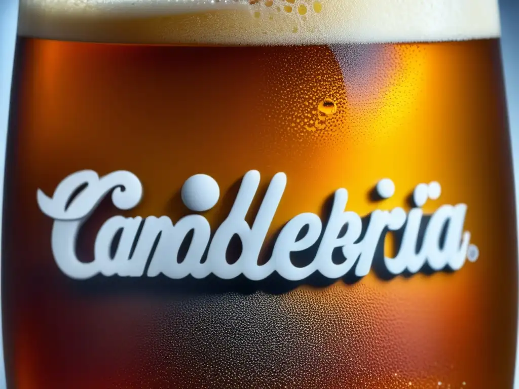 Vaso de Candelaria Red Lager, cerveza ámbar con espuma cremosa y burbujas efervescentes