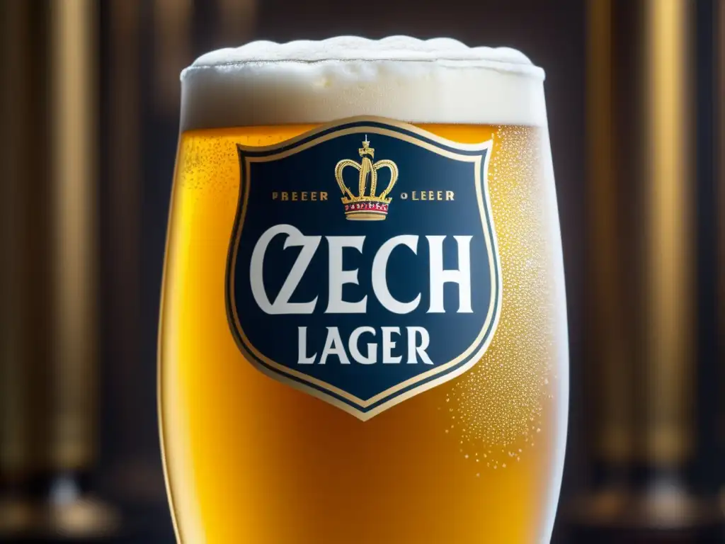 Cerveza Czech Lager en vaso elegante y burbujeante