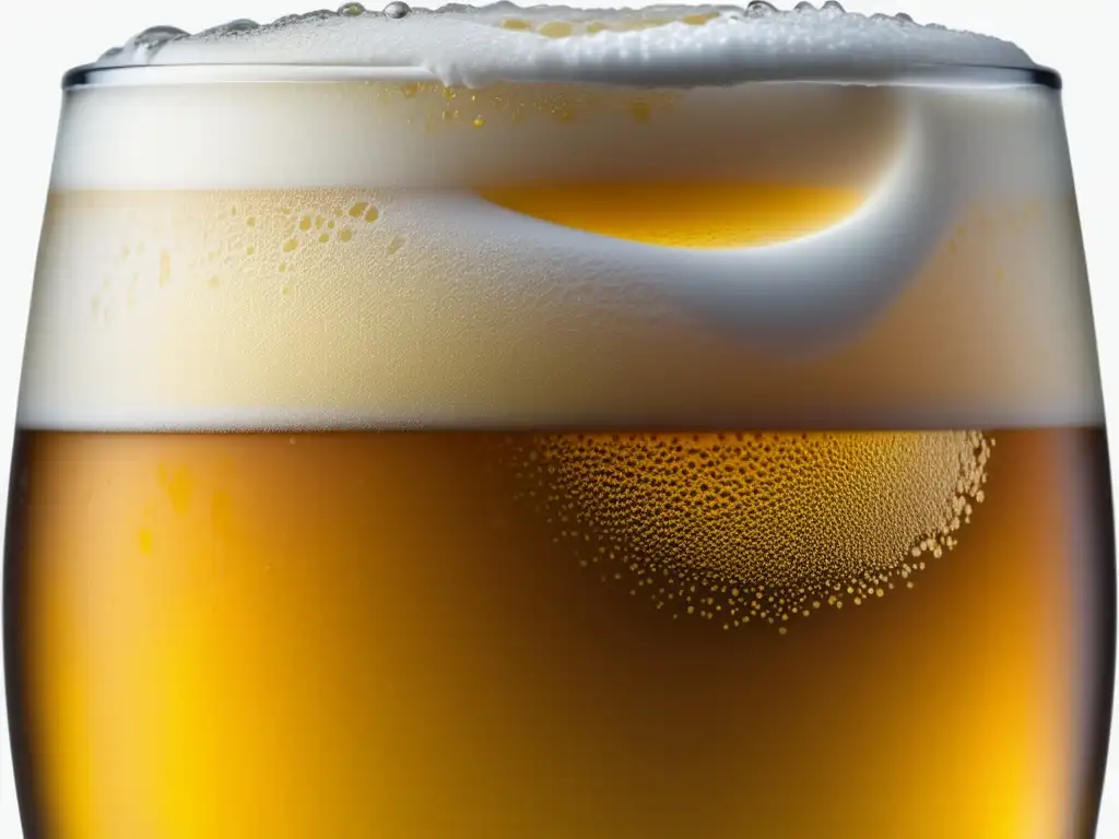 Imagen detallada de una Cerveza Colón refrescante con burbujas y cabeza cremosa - Witbier