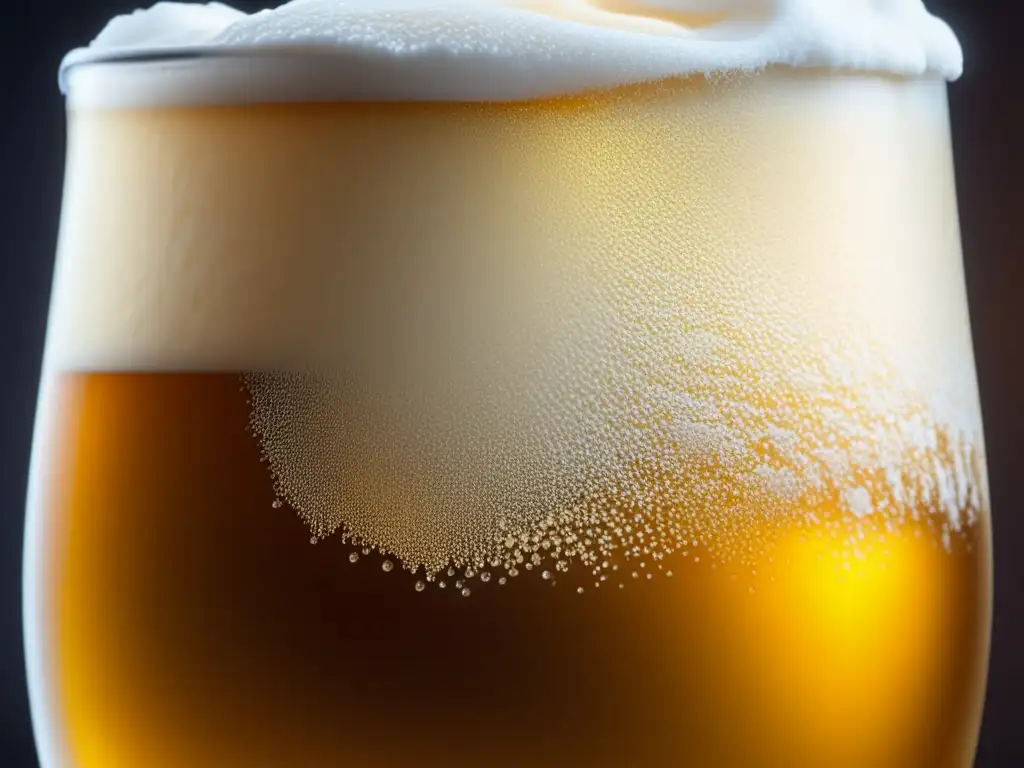 Cerveza de centeno dorada con espuma cremosa y textura rica -