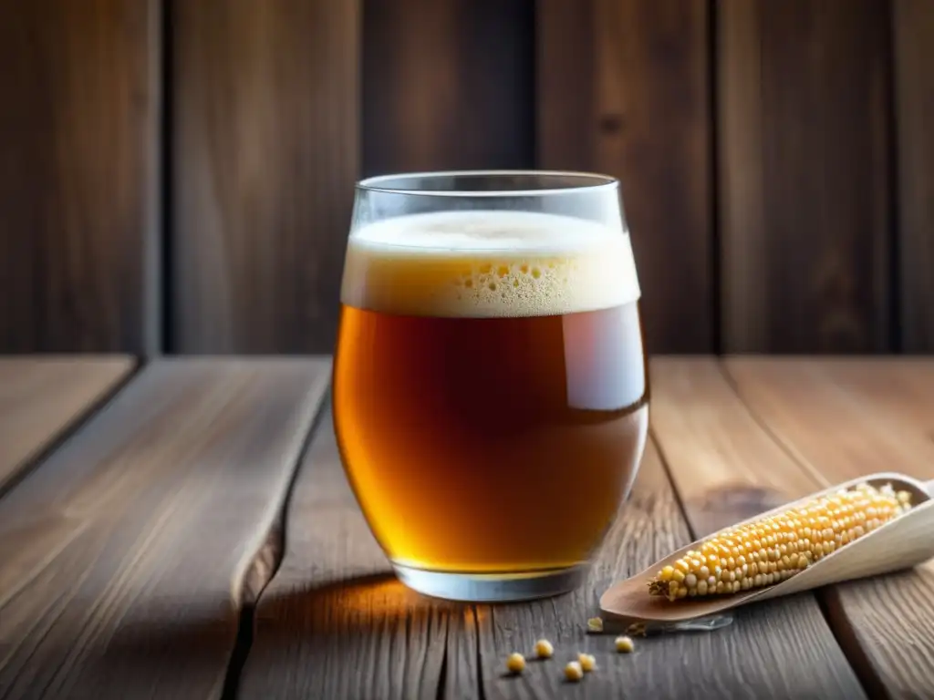 Cerveza Sorghum ámbar en vaso de vidrio 8K - África Precolonial