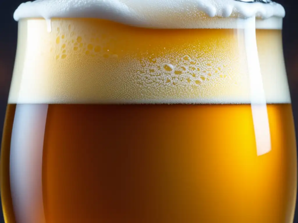 Cerveza dorada con burbujas y espuma, ideal para Taller de Homebrewing