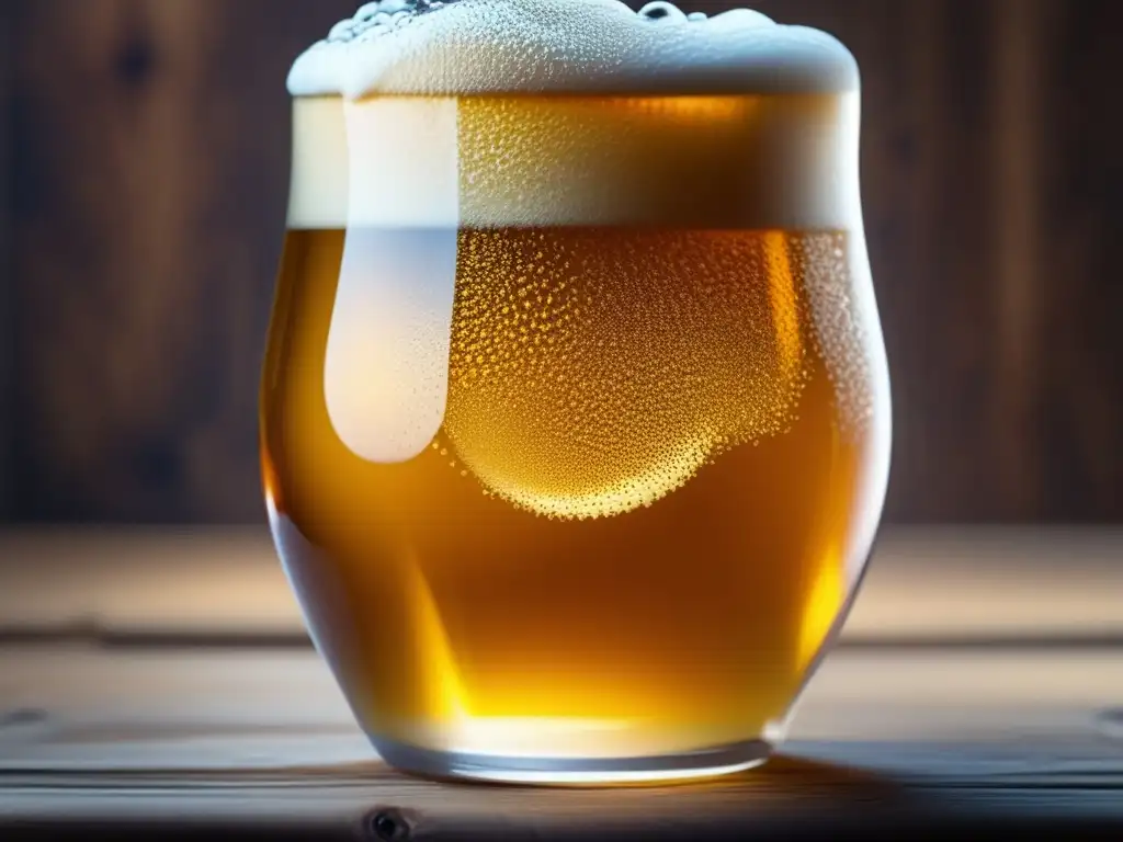 Detalle de cerveza dorada con burbujas, elegante y sofisticada - Apps para Cerveceros