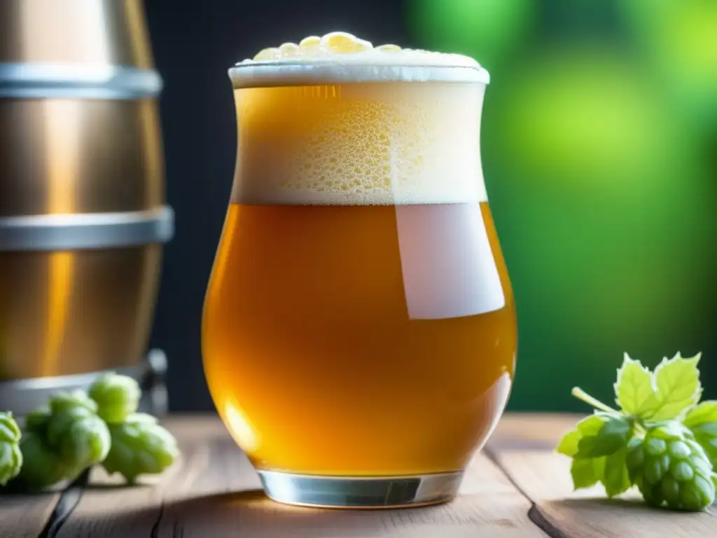 Cerveza Golden Ale, color dorado y espuma abundante -