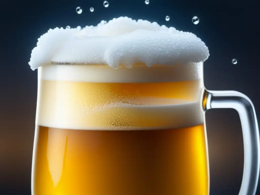 Cervezas de Sesión: Cálida cerveza dorada en vaso helado, con espuma blanca y burbujas