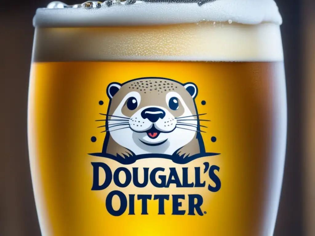 Vaso de cerveza Dougall's Happy Otter Pilsner, dorada y refrescante -