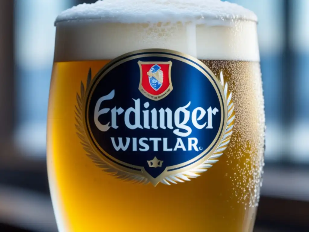 Cerveza Erdinger Weissbier Kristallklar: cristalina, espuma perfecta, burbujas elegantes y refrescantes