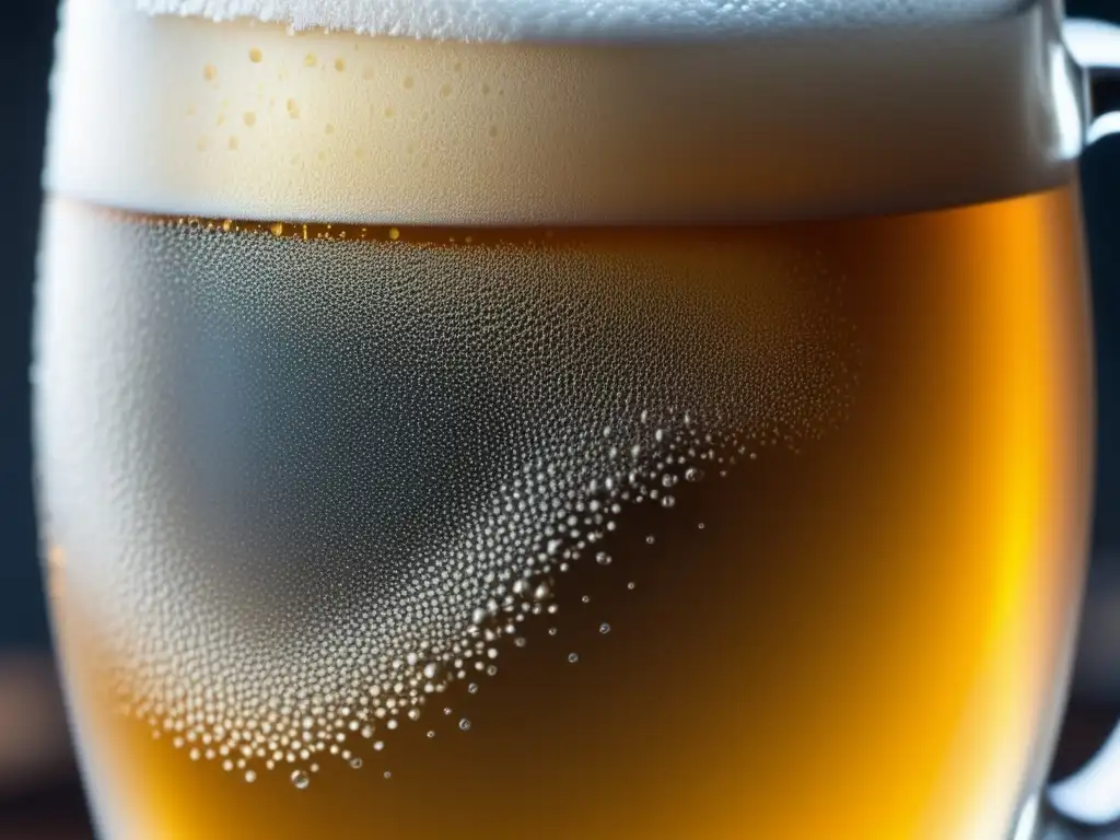 Closeup de una cerveza espumosa con textura elegante - Las Brujas de Walpurgis y la Cerveza