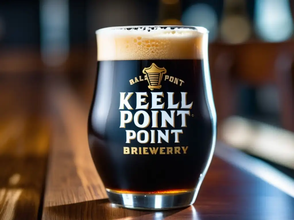 Cerveza Even Keel Session Stout en vaso de vidrio con espuma cremosa y color oscuro, detalles de malta tostada y café, invita a probar