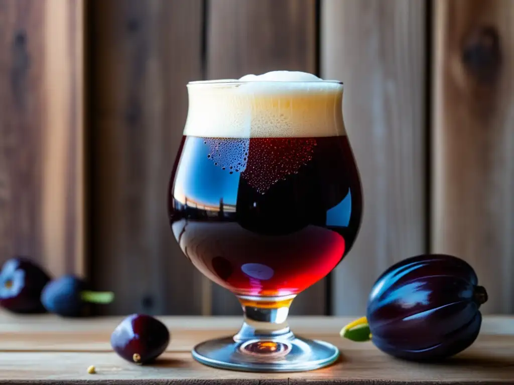 Cerveza Flanders Red Ale perfectamente servida en una copa, con su color rojo rubí y cabeza espumosa