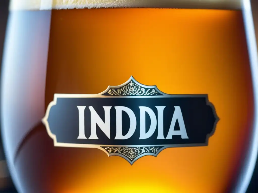 Cerveza India Pale Ale dorada con espuma y burbujas