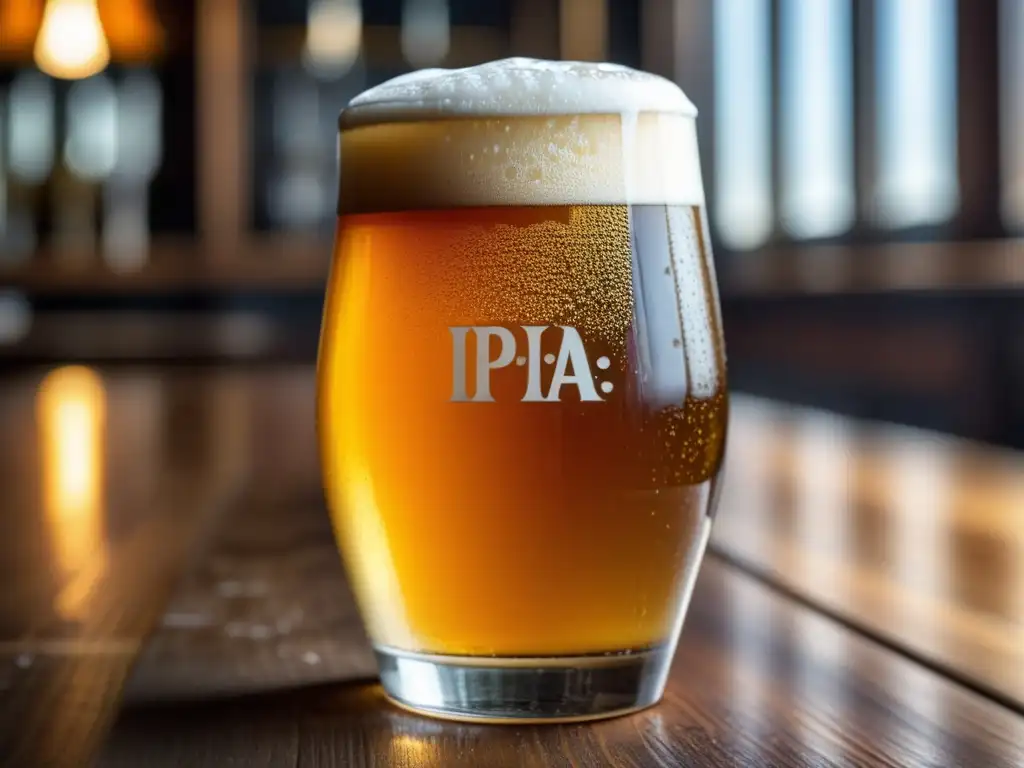 IPA dorada con burbujas y espuma cremosa, evolución de las IPAs