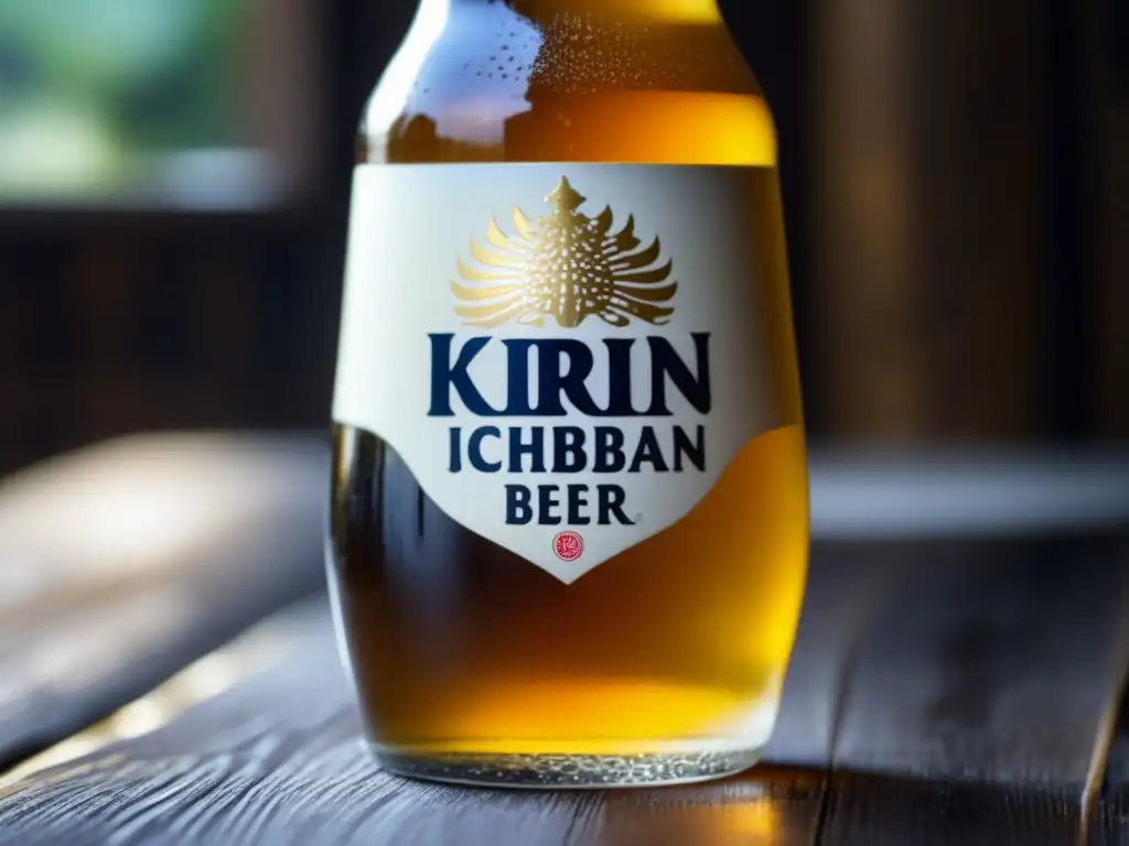 Cerveza Kirin Ichiban: auténtico sabor japonés en un vaso con espuma blanca