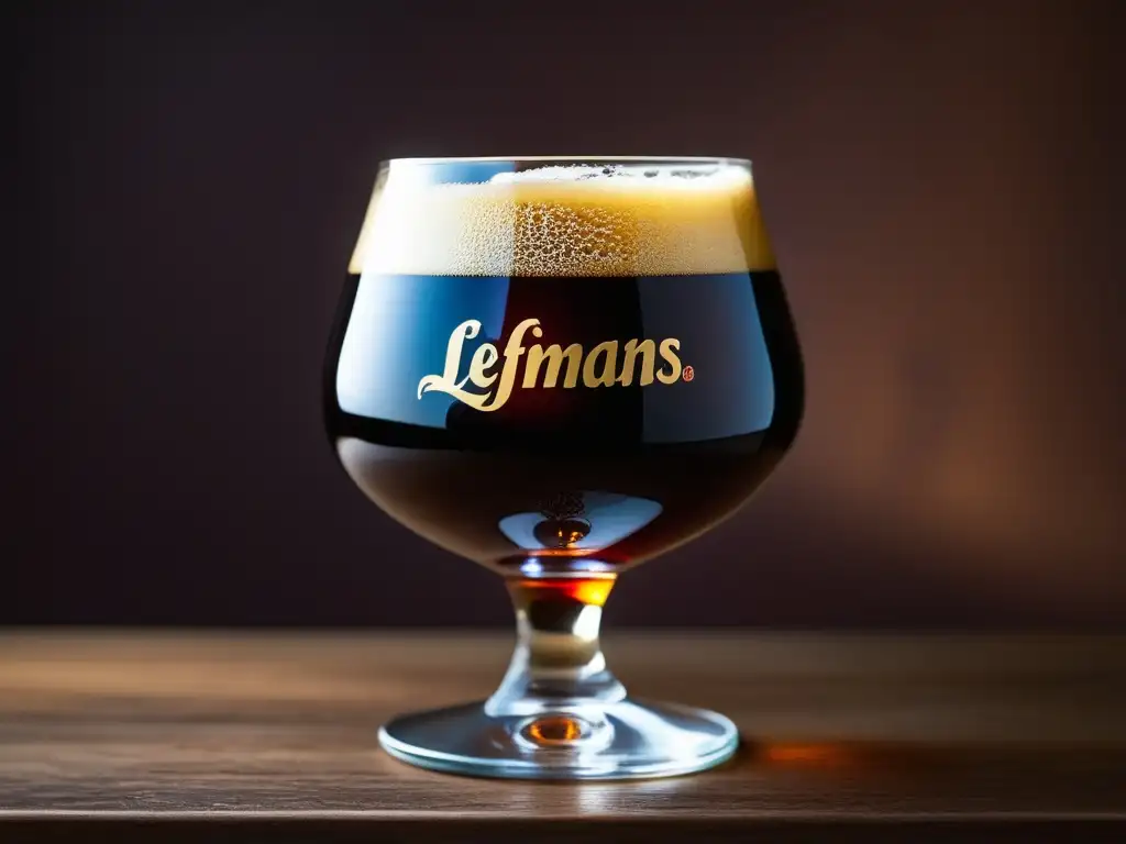 Un vaso de Liefmans Goudenband, una cerveza ácida y oscura de Bélgica