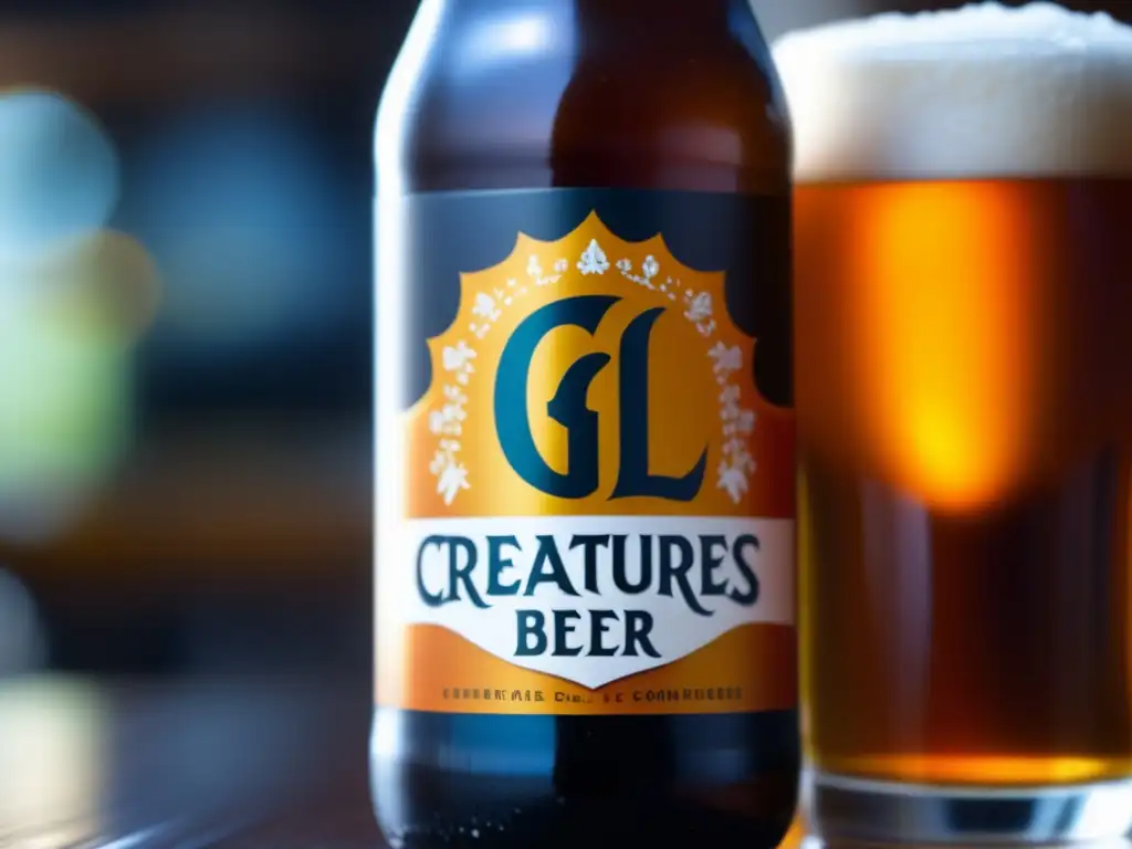 Cerveza Little Creatures: intenso color ámbar, espuma blanca y burbujas ascendentes