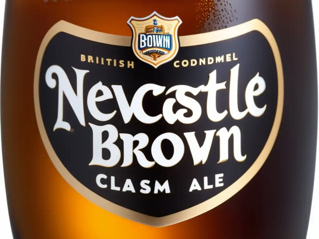 Una cerveza Newcastle Brown Ale perfectamente servida, con color caramelo y burbujas que crean una atmósfera invitante