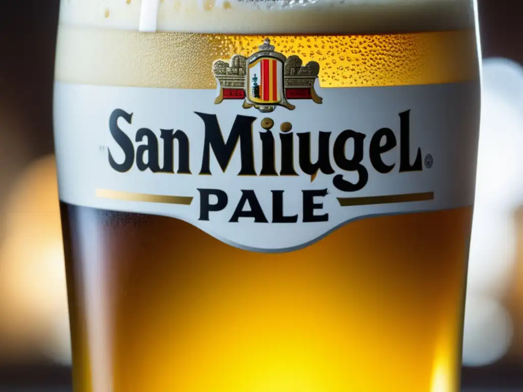 San Miguel Pale Pilsen, cerveza dorada con espuma blanca