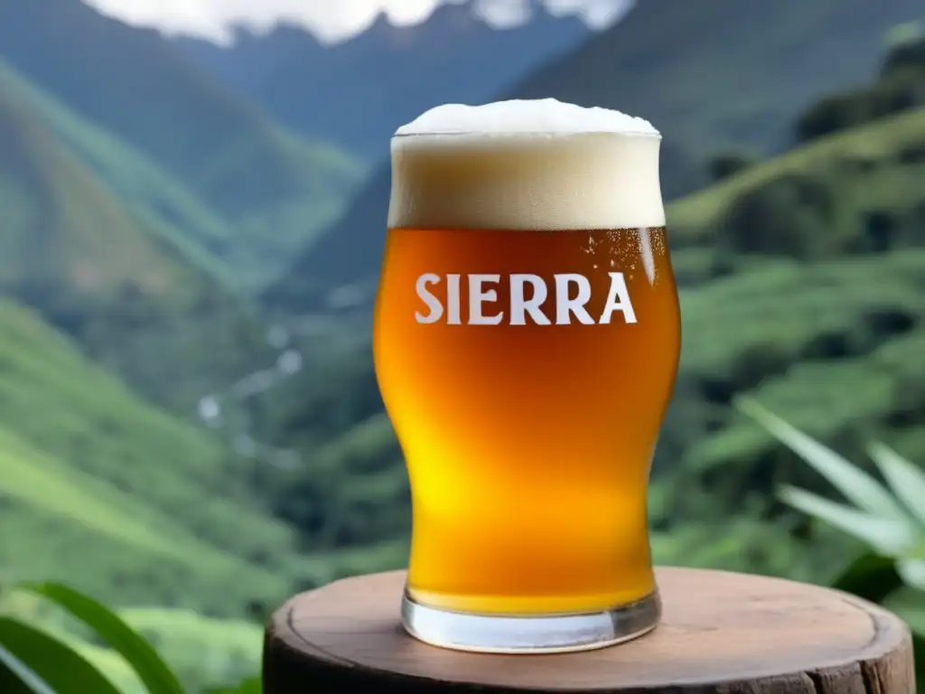 Cerveza Sierra Andina Shaman IPA, Pale Ale dorada, espuma cremosa y burbujas visibles