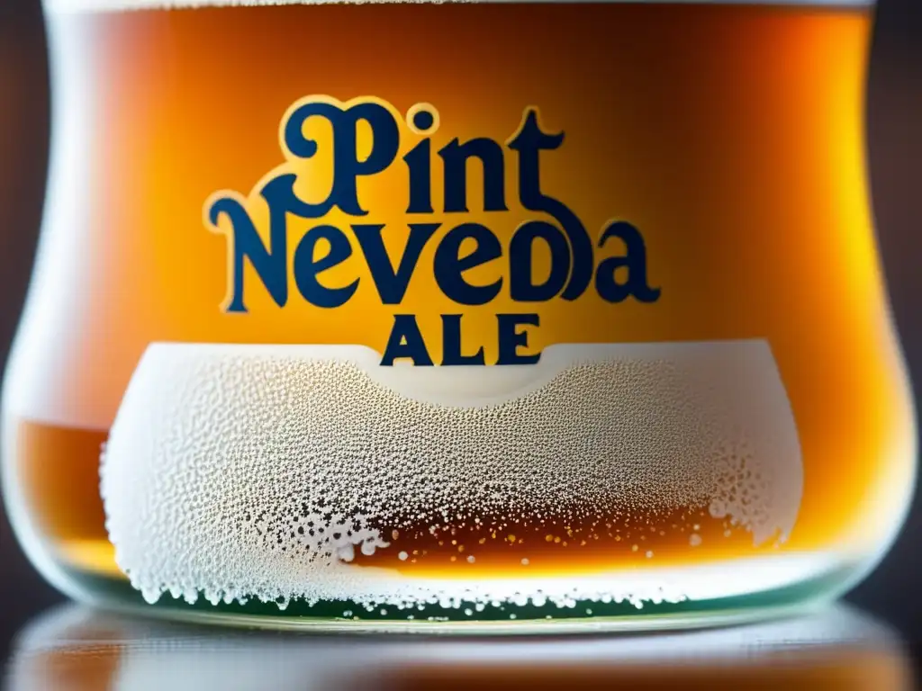 Cerveza Sierra Nevada Pale Ale con espuma cremosa y burbujas, realzando los detalles del vidrio y la frescura del bebedor Ken Grossman