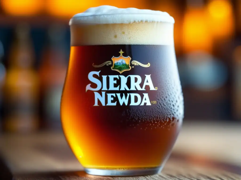 Premios cerveceros: Cerveza Sierra Nevada perfectamente vertida, color ámbar y espuma cremosa