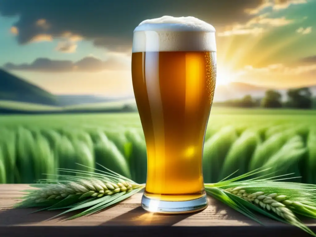 Cerveza dorada y campos de cebada: sostenibilidad y energía renovable