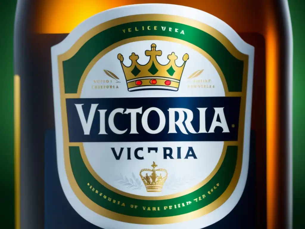 Botella de Cerveza Victoria: auténtica y refrescante, con detalles de etiqueta y marca