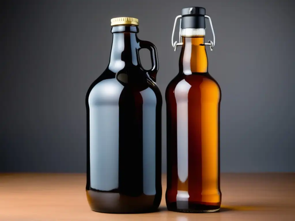 Terminología botellas: bomber y growler, diferencias de tamaño, capacidad y diseño elegante