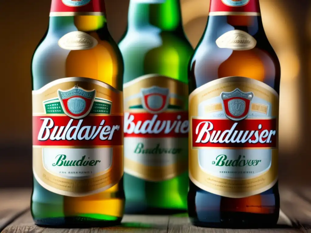 Botellas de cerveza Budweiser Budvar y Budweiser, destacando detalles y diferencias