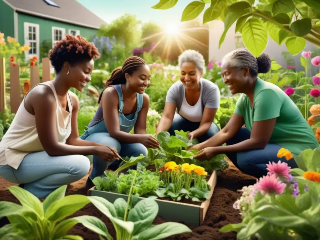 Compromiso social en un jardín comunitario con diversidad