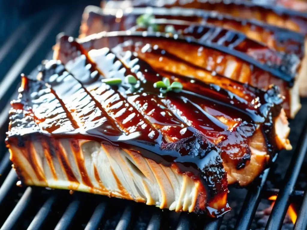 Costillas BBQ marinadas con Porter, jugosas y caramelizadas en la parrilla