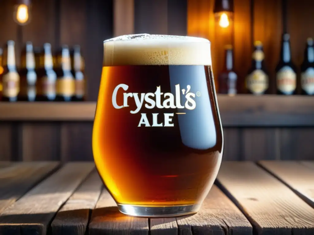 Una exquisita cerveza de cebada Barleywine en un vaso de cristal con detalle y elegancia