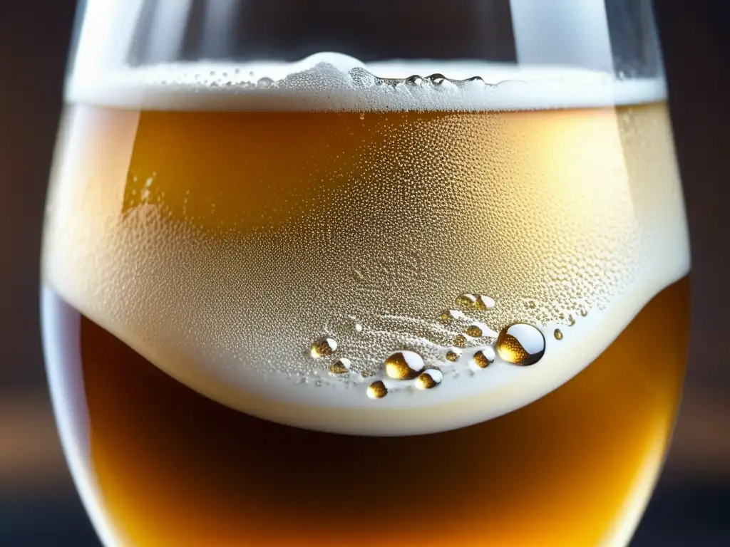 Cerveza artesanal con cabeza cremosa y detalles texturales - Materiales esenciales