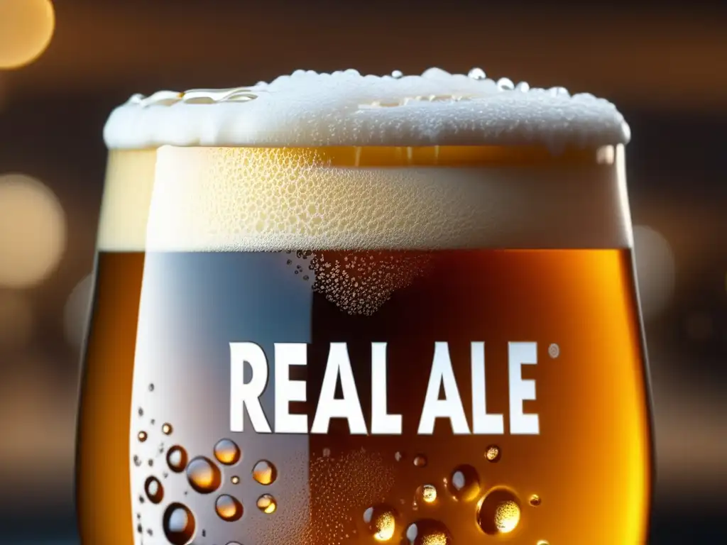 Pinta de cerveza real en vaso tradicional - Imagen CAMRA Reino Unido